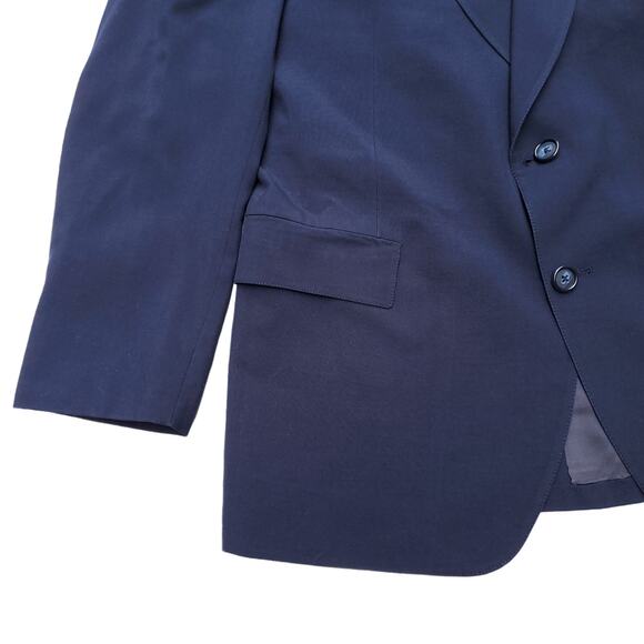 Vintage Adams Row Blue Blazer Jacket Sport Coat Polyester Fits a 42R - Picture 4 of 8